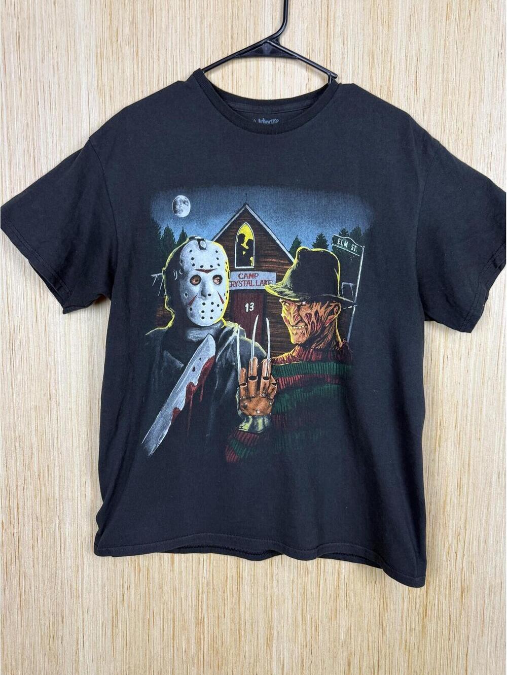 A Nightmare On Elm Street Shirt Mens L Black Jason Freddy Horror Graphic Tee